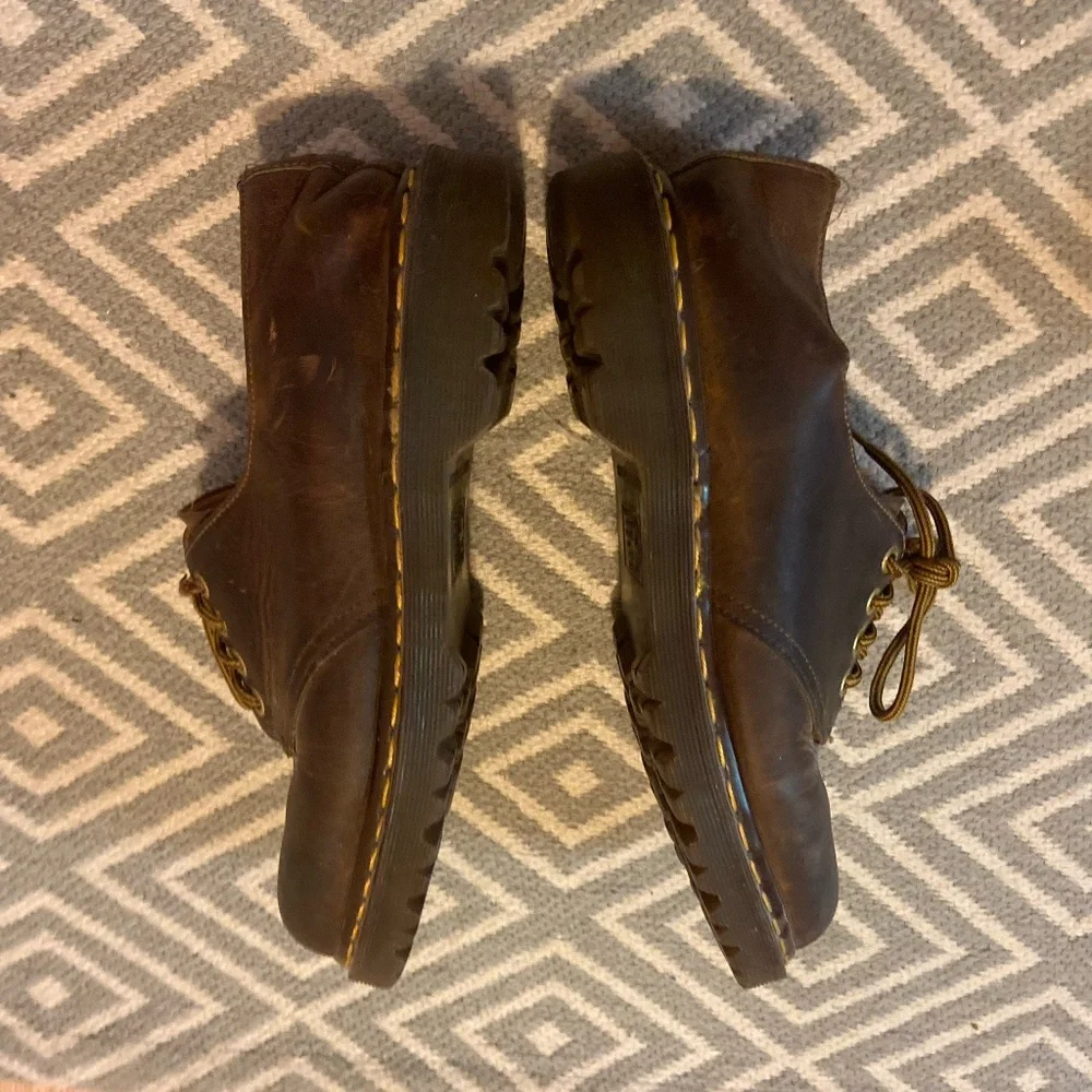 Dr. Martens Made in England Brown Leather Lace-Up Shoes